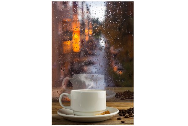 Чашка кофе дождь