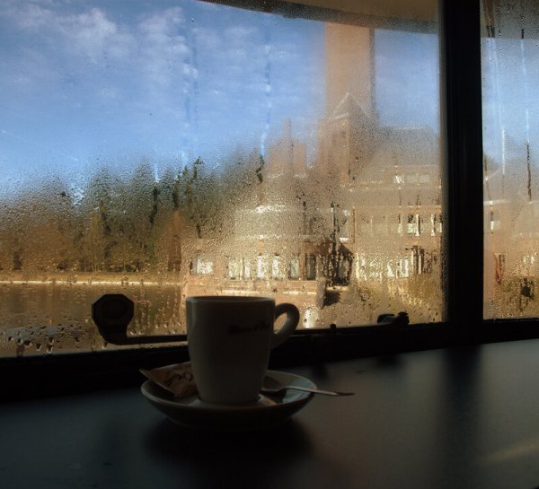 Чашка кофе у окна