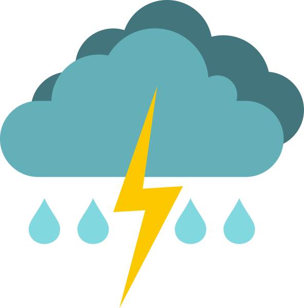 Дождь с грозой значок