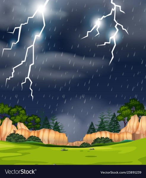 Природа в грозу рисунок