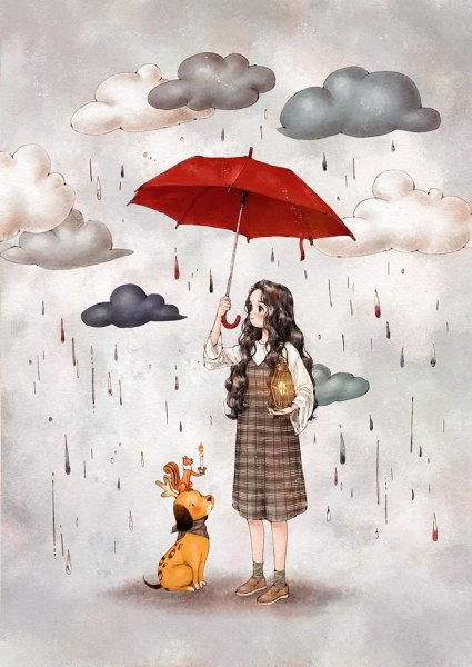 Девочка под зонтиком