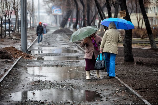 Грязная осень в городе