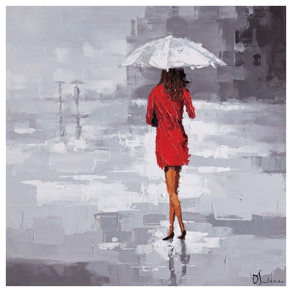 Девушка с красным зонтом