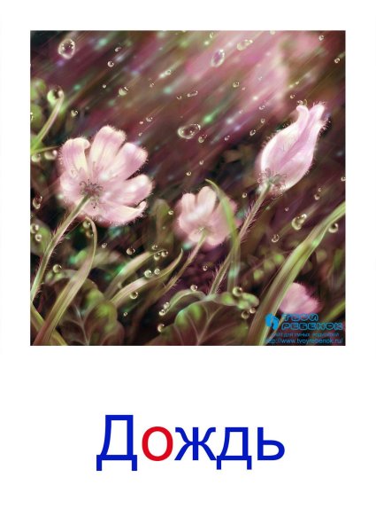 Карточки с изображением природных явлений