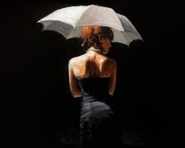 Девушка под зонтом