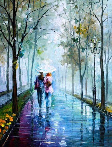 Леонид Афремов картины аллея