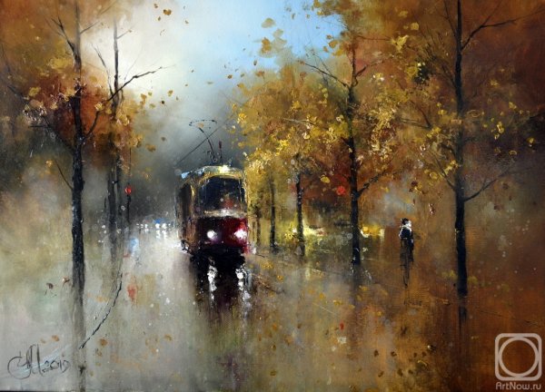 Игорь Медведев художник картина трамвай