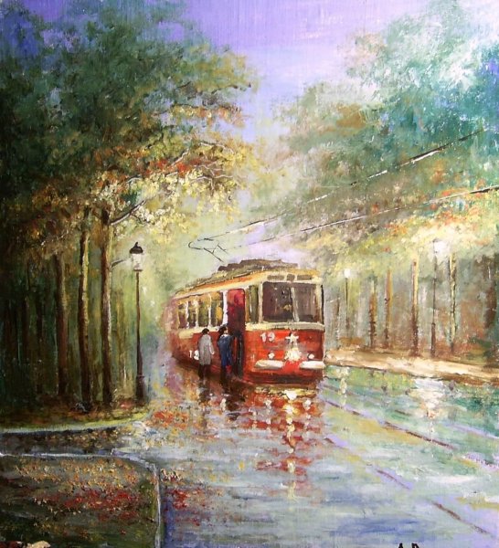 Живопись трамвайчик Импрессионизм