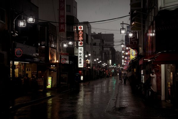 Улицы Японии ночью