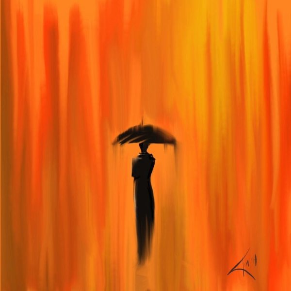 Черно оранжевые картины