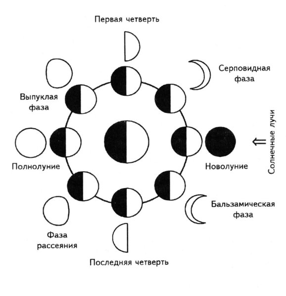 Фазы Луны схема фаз