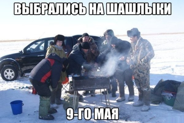 Зимой на природе шашлыки прикол