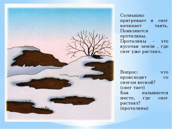 Проталины весной для детей