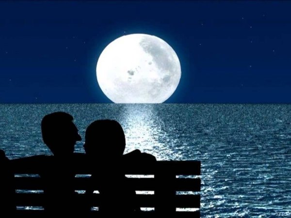 Влюбленные качаются на Луне