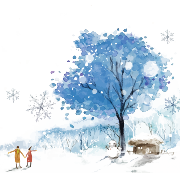 Зима на белом фоне