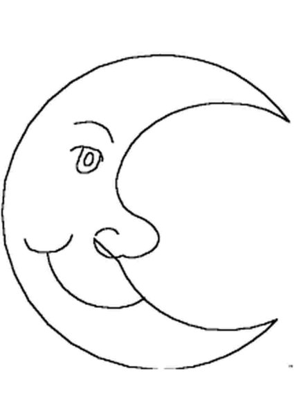 Луна раскраска для малышей