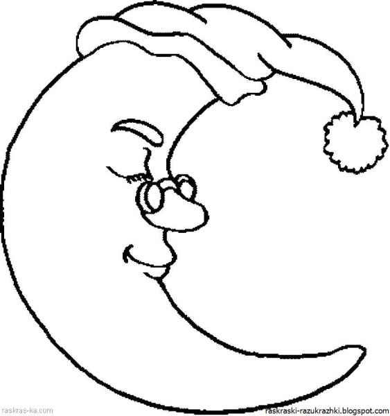 Месяц раскраска