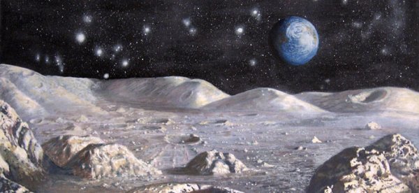 Поверхность Луны живопись