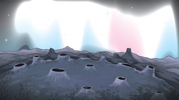 Поверхность Луны мультяшная