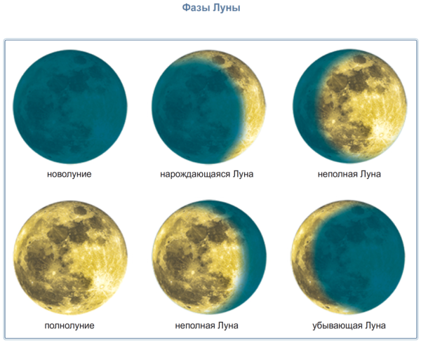 Фазы Луны новолуние