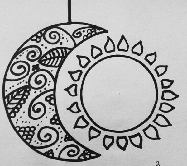 Рисунок в круге легкий
