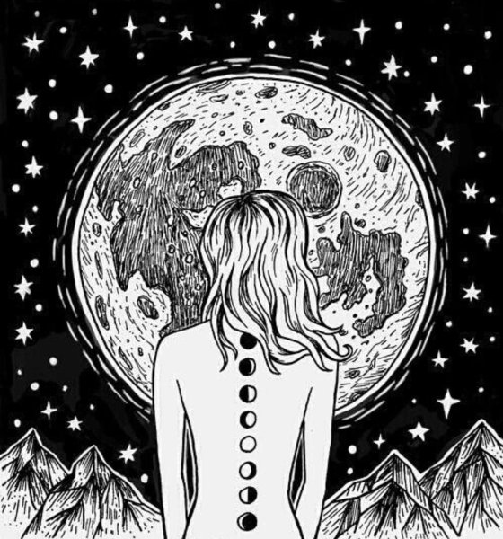 Графика девушка-космос