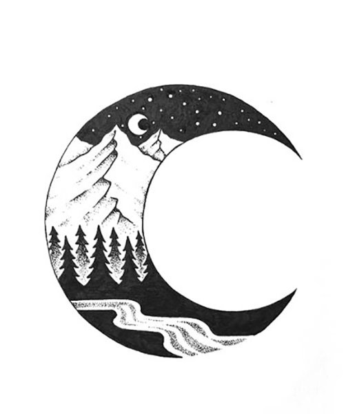 Полумесяц рисунок карандашом