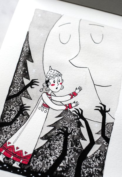 Девушка на Луне Чувашская сказка иллюстрации