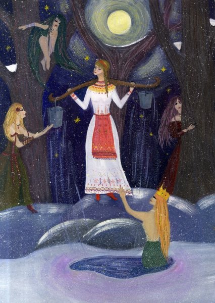 Девушка на Луне Чувашская сказка иллюстрации