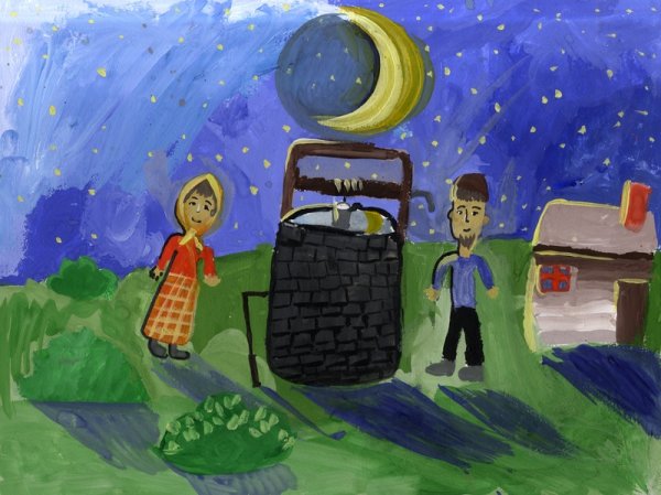 Как ловили луну Чувашская сказка иллюстрации