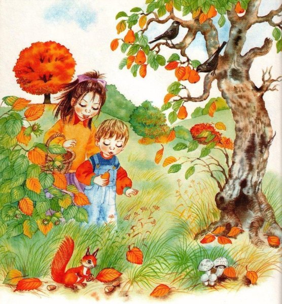 Ушинский дети в роще