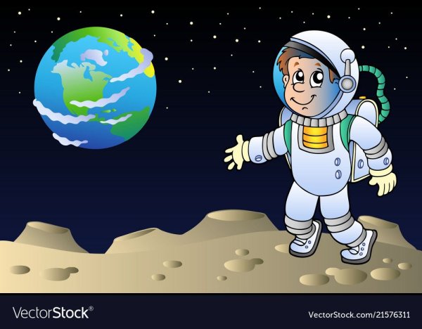 Космонавт на Луне для детей