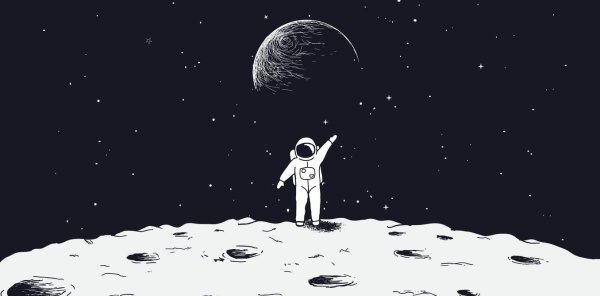 Поверхность Луны вектор