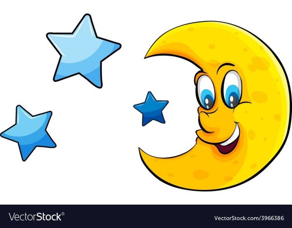 Луна и звезды мультяшные