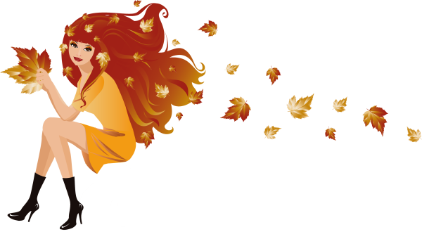 Осенние девушки клипарт