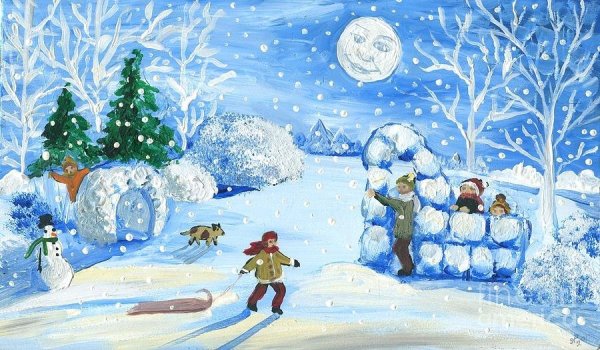 Зимние забавы снежки