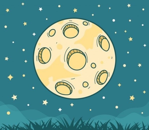 Нарисовать луну