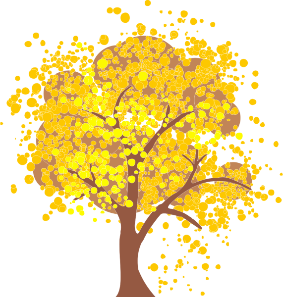 Осеннее дерево мультяшное