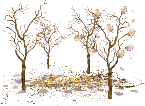 Поздняя осень для детей на прозрачном фоне