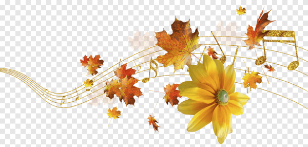 Осенние мотивы на прозрачном фоне