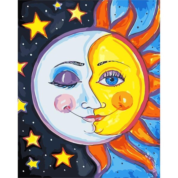 Солнце и Луна рисунок