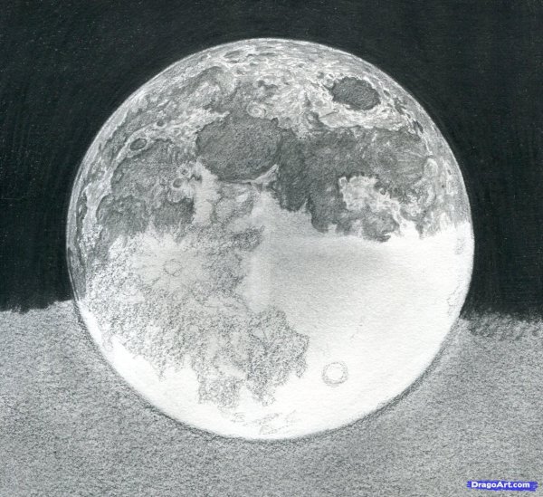 Полнолуние карандашом