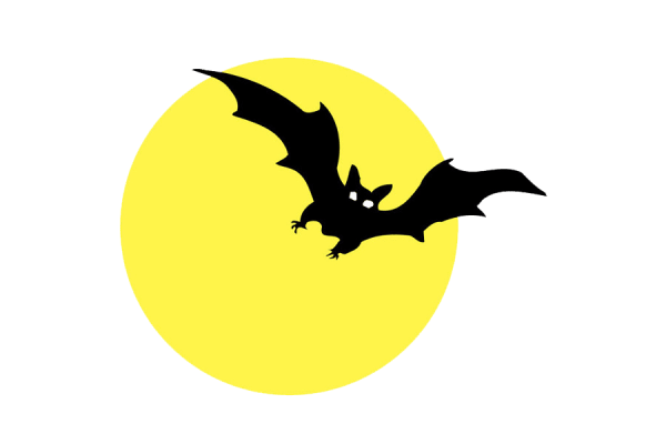 Летучая мышь и Луна рисунок