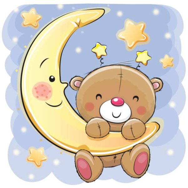 Мишка на Луне рисунок