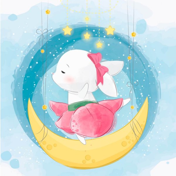 Зайка спит на Луне