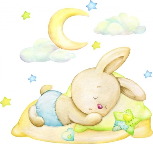 Спящий зайчик на Луне