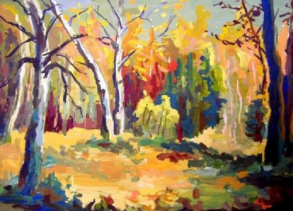 Осенний лес рисунок