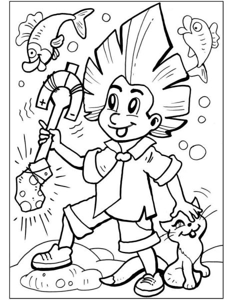 Незнайка Стекляшкин раскраска