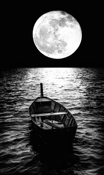 Луна чёрно белая