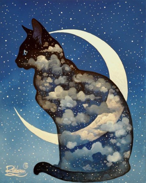 Звездные коты от художника Рафаэль Вавассер